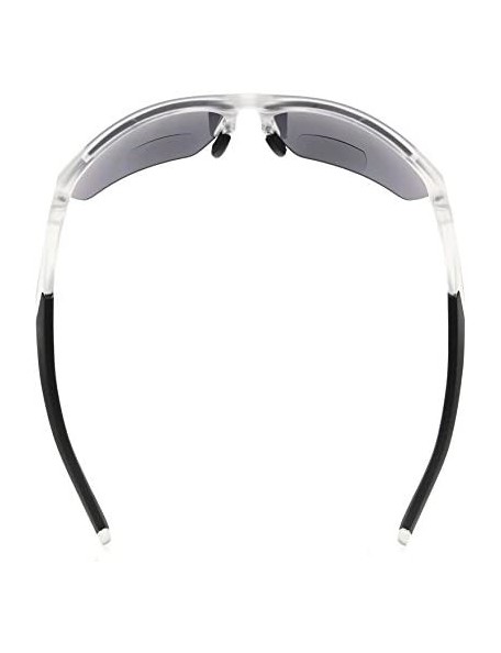 Sport Retro Mens Womens Sports Half-Rimless Bifocal Sunglasses - Matte Transparent - CB189AK8WSE $22.34