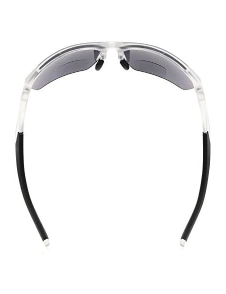 Sport Retro Mens Womens Sports Half-Rimless Bifocal Sunglasses - Matte Transparent - CB189AK8WSE $22.34