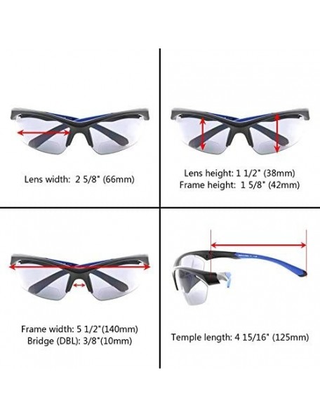 Sport Retro Mens Womens Sports Half-Rimless Bifocal Sunglasses - Matte Transparent - CB189AK8WSE $22.34