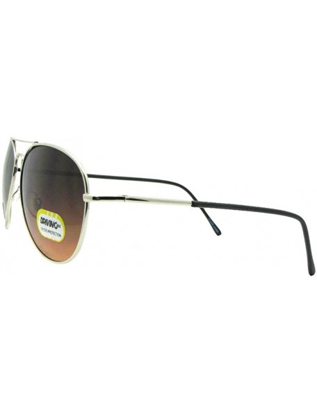 Aviator Aviator Amber Driving Lens Sunglass AV12 - Silver Frame-amber Lenses - C618DWQ8ZGR $10.50