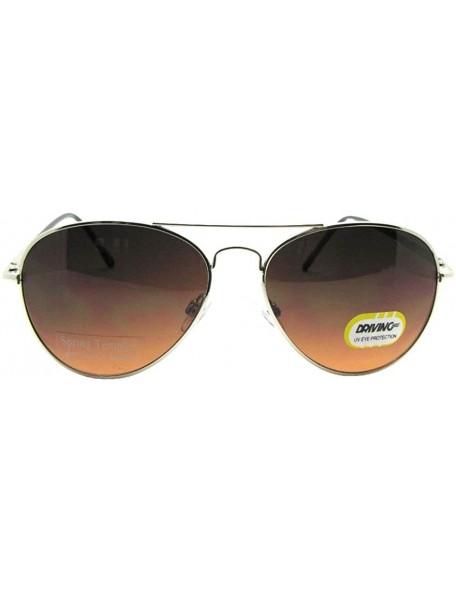 Aviator Aviator Amber Driving Lens Sunglass AV12 - Silver Frame-amber Lenses - C618DWQ8ZGR $10.50