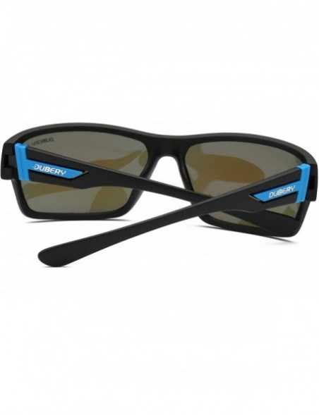 Aviator Sunglasses Protection Reflective Women D2071 - Black/Blue - C318H82E9T7 $18.49