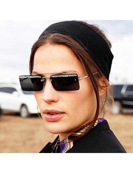 Square Rectangle Rimless Sunglasses Women Trend Design Sun Glasses - C5 - CA18Y7DTIQL $28.19