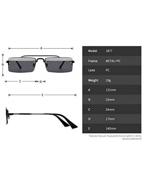 Square Rectangle Rimless Sunglasses Women Trend Design Sun Glasses - C5 - CA18Y7DTIQL $28.19