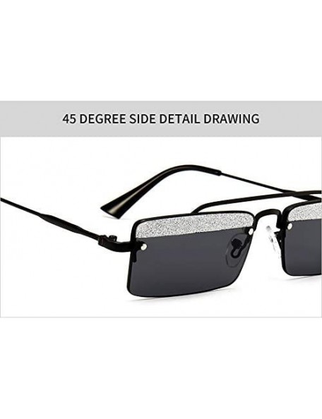 Square Rectangle Rimless Sunglasses Women Trend Design Sun Glasses - C5 - CA18Y7DTIQL $28.19