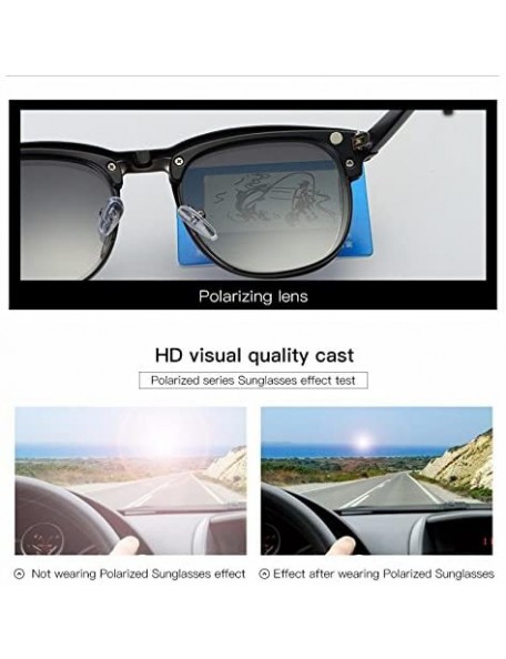 Semi-rimless Polarized Clip On Sunglasses with Clear Lens Blue Light Blocking Glasses - CC18LXYDX9W $16.60