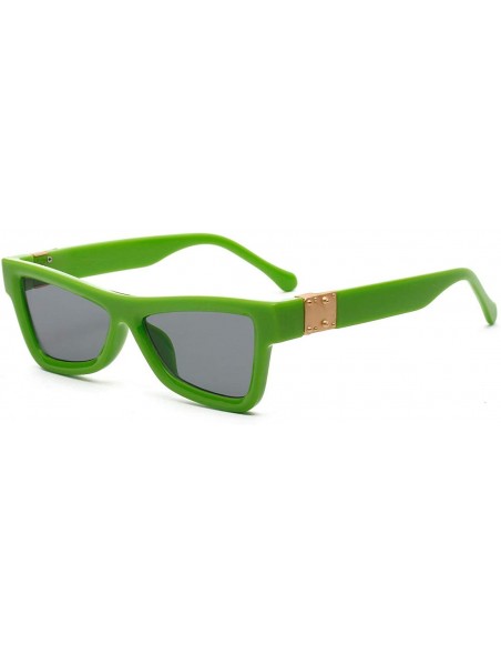 Square Fashion Sunglasses Leopard Vintage Designer - Green - C918SXXCWY3 $13.58