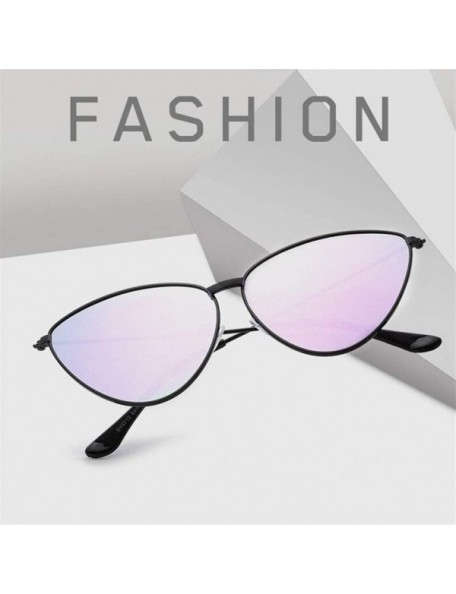 Cat Eye Women Metal Frame Cat Eye Sunglasses UV400 Mirror Sun Glasses Female Vintage Eyewear - Goldred - CY199GCCG3T $9.40