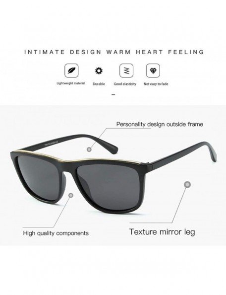 Square Hot Men's trend polarizer Cycling driving sunglasses - Sand Black C1 - CC1904XAXXQ $13.08