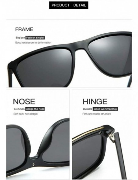 Square Hot Men's trend polarizer Cycling driving sunglasses - Sand Black C1 - CC1904XAXXQ $13.08