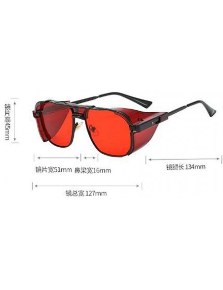 Square sunglasses Fashion Protection Windproof Glasses - Red - CF18AR93G8K $16.56