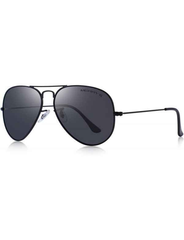 Square Classic Men Polarized sunglass Pilot Sunglasses for Women 58mm S8025 - Black&black - C518DLQHHWE $13.16