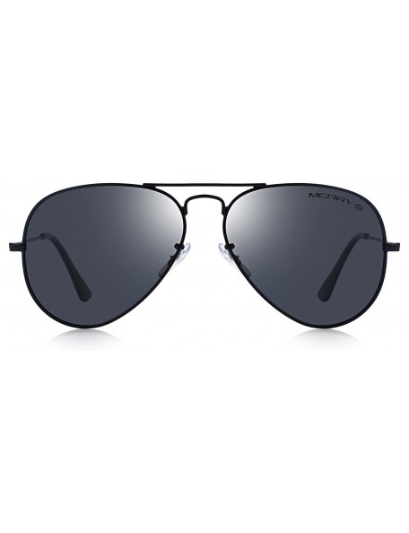 Square Classic Men Polarized sunglass Pilot Sunglasses for Women 58mm S8025 - Black&black - C518DLQHHWE $13.16