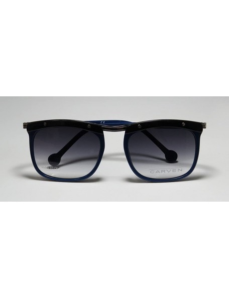 Square Marcele Mens/Womens Square Full-rim Gradient Lenses Sunglasses/Eyewear - Blue / Black / Gunmetal - CM121FZ7NHD $49.53