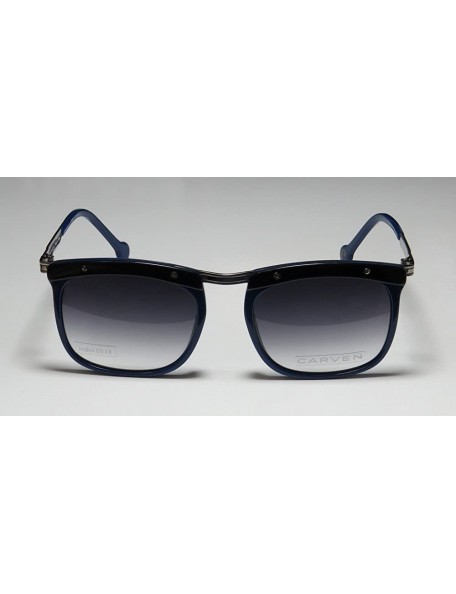 Square Marcele Mens/Womens Square Full-rim Gradient Lenses Sunglasses/Eyewear - Blue / Black / Gunmetal - CM121FZ7NHD $49.53