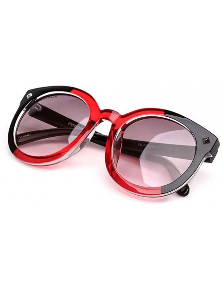 Oversized Sunglasses Women Retro Round Oversize Summer Holiday Colorful Driving Green Mix - White - CW18YZWIDA4 $8.22