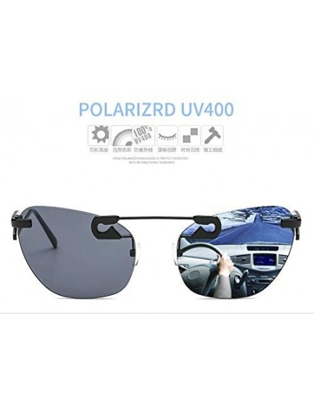 Aviator Fashion Sunglasses HD Marine Lens with Case Durable Frame UV Protection Driving Cycling Gift - Grey - C718LDDQ63X $16.71