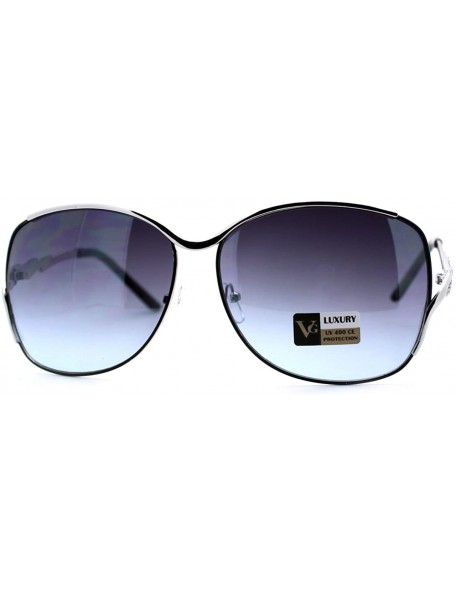 Square VG Occhiali Sunglasses Womens Designer Fashion Square Metal Frame - Silver Black - C712CJ00MP3 $10.74