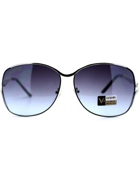 Square VG Occhiali Sunglasses Womens Designer Fashion Square Metal Frame - Silver Black - C712CJ00MP3 $10.74