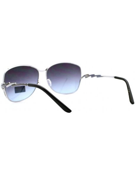 Square VG Occhiali Sunglasses Womens Designer Fashion Square Metal Frame - Silver Black - C712CJ00MP3 $10.74