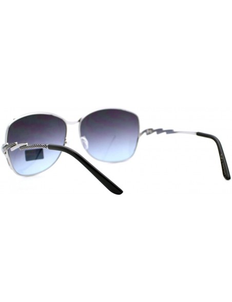 Square VG Occhiali Sunglasses Womens Designer Fashion Square Metal Frame - Silver Black - C712CJ00MP3 $10.74