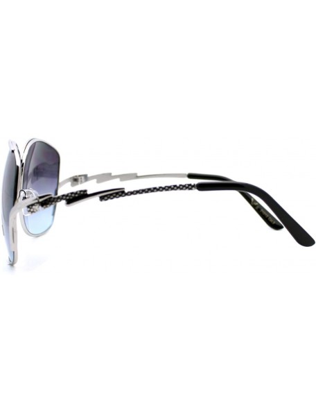 Square VG Occhiali Sunglasses Womens Designer Fashion Square Metal Frame - Silver Black - C712CJ00MP3 $10.74