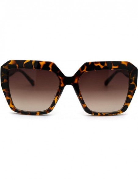 Butterfly Womens Diva Thick Plastic Butterfly Squared Sunglasses - Tortoise Brown - C518YW0C4RM $9.45