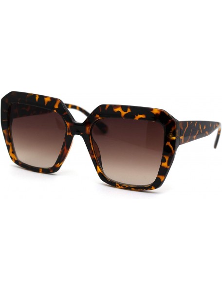 Butterfly Womens Diva Thick Plastic Butterfly Squared Sunglasses - Tortoise Brown - C518YW0C4RM $9.45