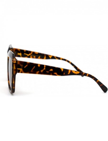 Butterfly Womens Diva Thick Plastic Butterfly Squared Sunglasses - Tortoise Brown - C518YW0C4RM $9.45