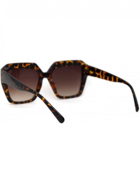 Butterfly Womens Diva Thick Plastic Butterfly Squared Sunglasses - Tortoise Brown - C518YW0C4RM $9.45