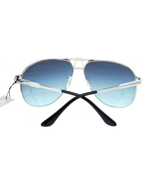 Square Square Aviator Sunglasses Unisex Fashion Racer Aviators Silver - Silver Black - CF124G46QKF $8.62