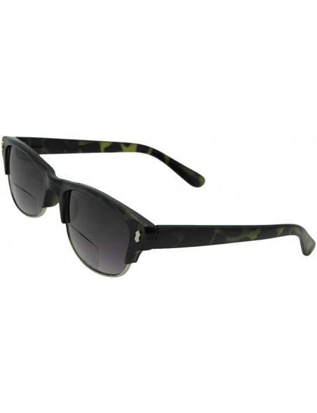 Rectangular Slim Retro Bifocal Sunglasses B12 - Gray Tortoise Frame Gray Lens - CG18IZHC2YY $13.53