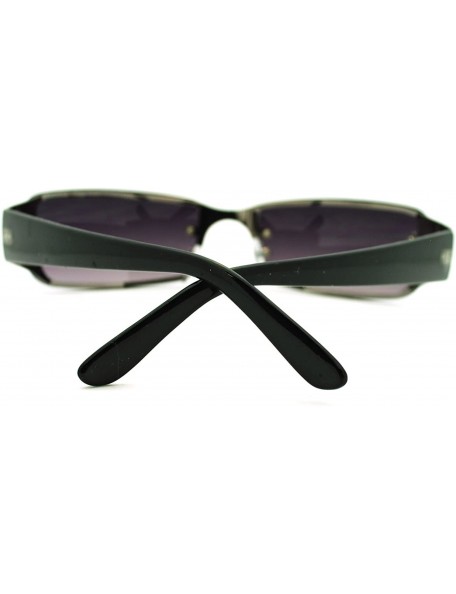 Rectangular Small Narrow Rectangular Rimless Fashion Unisex Sunglasses - Black - CT187QWN3IT $9.99