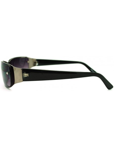 Rectangular Small Narrow Rectangular Rimless Fashion Unisex Sunglasses - Black - CT187QWN3IT $9.99