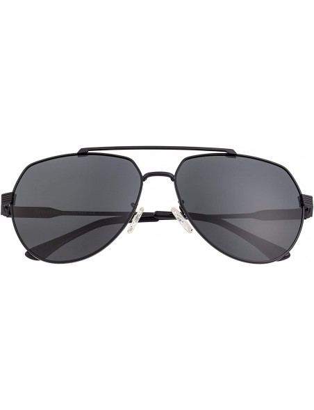 Aviator Black Frame/Black Lens Aviator 60 mm Polarized Sunglasses - CM193988SW3 $43.11