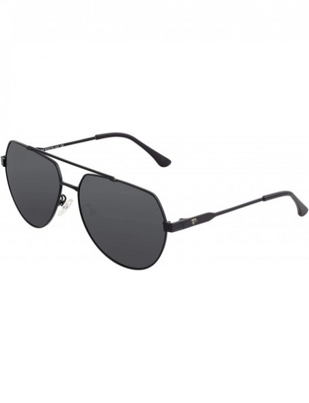 Aviator Black Frame/Black Lens Aviator 60 mm Polarized Sunglasses - CM193988SW3 $43.11