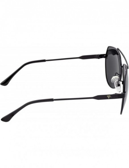 Aviator Black Frame/Black Lens Aviator 60 mm Polarized Sunglasses - CM193988SW3 $43.11