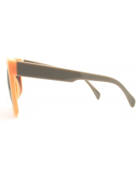 Square Celebrity Fashion Oversized Sunglasses Unique Square Frame - Peach - C711FSFDZID $12.21