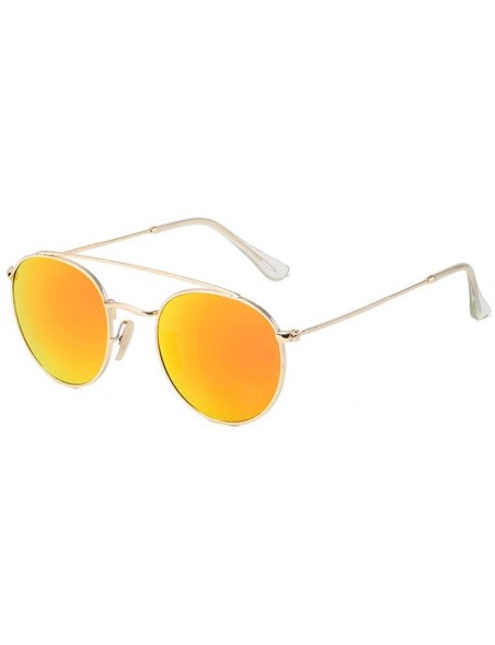 Aviator Glass Lenses- Sunglasses- Double-Beam Glasses- Circular Sunglasses- sunshades- Dazzling Glasses - F - CT18QQ2DLAY $26.84