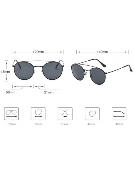 Aviator Glass Lenses- Sunglasses- Double-Beam Glasses- Circular Sunglasses- sunshades- Dazzling Glasses - F - CT18QQ2DLAY $26.84