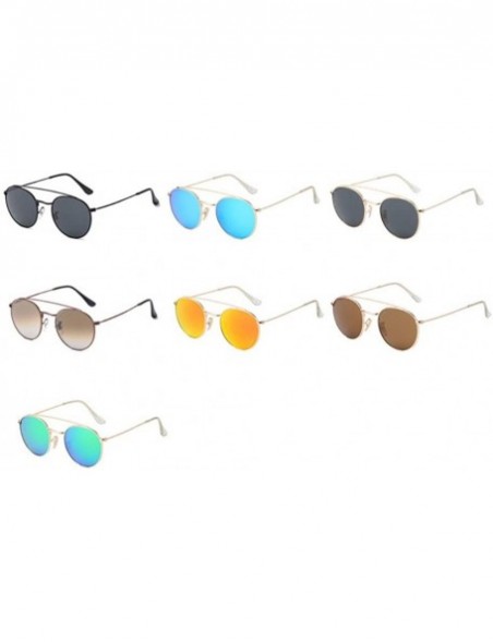 Aviator Glass Lenses- Sunglasses- Double-Beam Glasses- Circular Sunglasses- sunshades- Dazzling Glasses - F - CT18QQ2DLAY $26.84