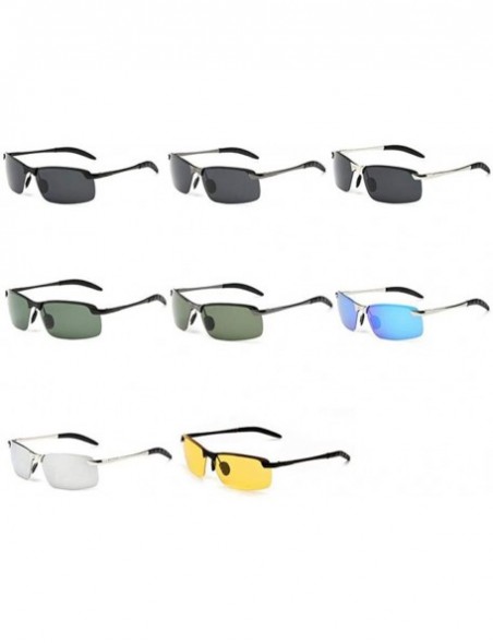 Aviator Sun Glasses Classic Retro Metal Frameless Men's Polarized UV400 Drive 8 - 2 - C218YLYI5XX $9.86