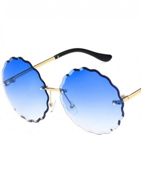 Round Unisex Sunglasses Retro Pink Drive Holiday Round Non-Polarized UV400 - Blue - CU18RLIYICD $12.36