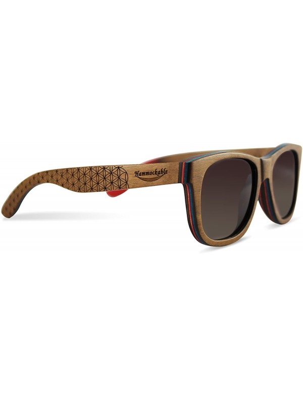 Wayfarer Handmade Maple Wood Sunglasses - Polarized UV400 Lenses in a Wooden Wayfarer that Floats! - CM12NA2Y7R0 $46.37