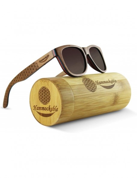 Wayfarer Handmade Maple Wood Sunglasses - Polarized UV400 Lenses in a Wooden Wayfarer that Floats! - CM12NA2Y7R0 $46.37