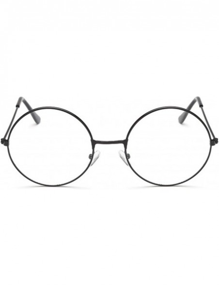 Round Unisex Fashion Classic Gold Metal Frame Glasses Women Classical Vintage Style Optical Round Reading - Gun - CK197Y6NHSE...