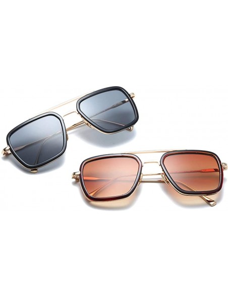 Oversized Small Square Polarized Sunglasses for Men and Women Polygon Mirrored Lens - Color 6 - C518TT36E60 $14.25