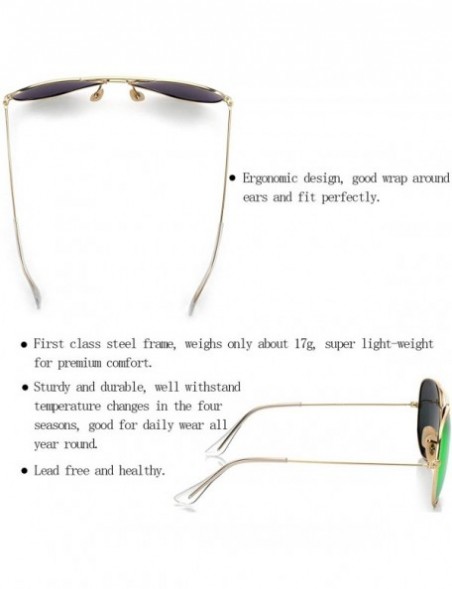 Aviator Polarized Aviator Sunglasses for Women and Men - Gold Frame/Green Lens - CI12NDY6EZR $15.64