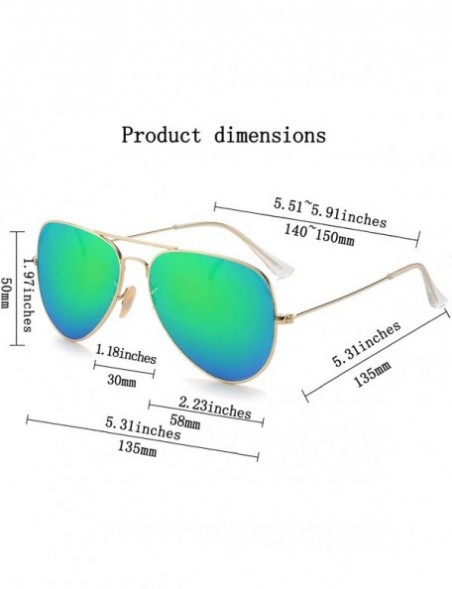 Aviator Polarized Aviator Sunglasses for Women and Men - Gold Frame/Green Lens - CI12NDY6EZR $15.64