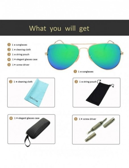 Aviator Polarized Aviator Sunglasses for Women and Men - Gold Frame/Green Lens - CI12NDY6EZR $15.64